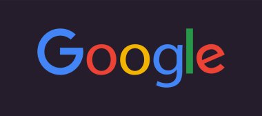 Google logo simgesi siyah arkaplanda izole edildi