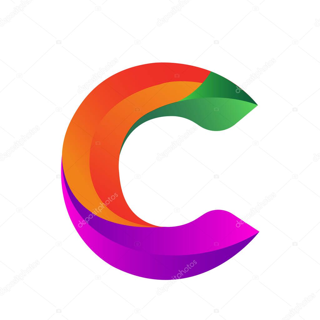 C logo template with Gradient colored