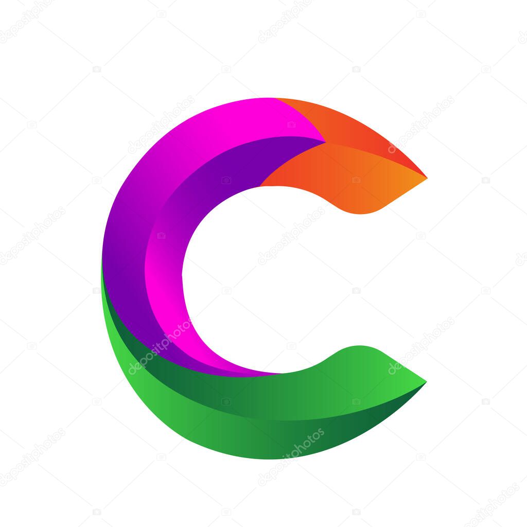 C logo template with Gradient colored
