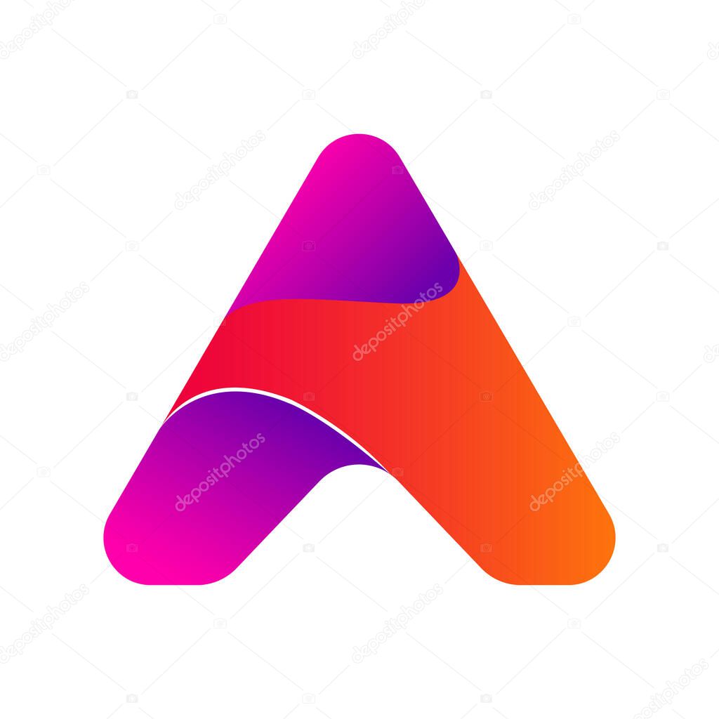 A letter logo template with Gradient colored