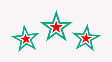 Beyaz arkaplanda kırmızı ve yeşil çizim yıldızları