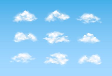 Sky.vector illüstrasyonunda bulut koleksiyonu