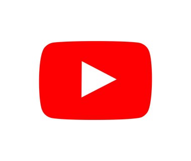 Youtube logo simgesi beyaz arkaplanda izole edildi