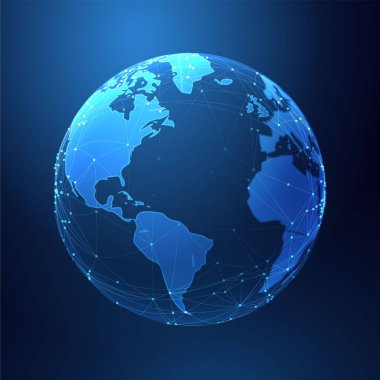 Ağ çizgileri ile Dünya. Ağ çizgileri ile soyut arkaplan