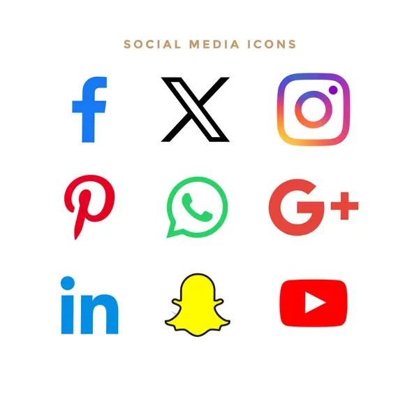 Sosyal medya simgeleri. Vektör illüstrasyonu
