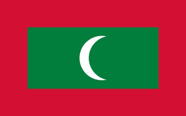  Maldivler Ulusal Bayrağının Görünümü