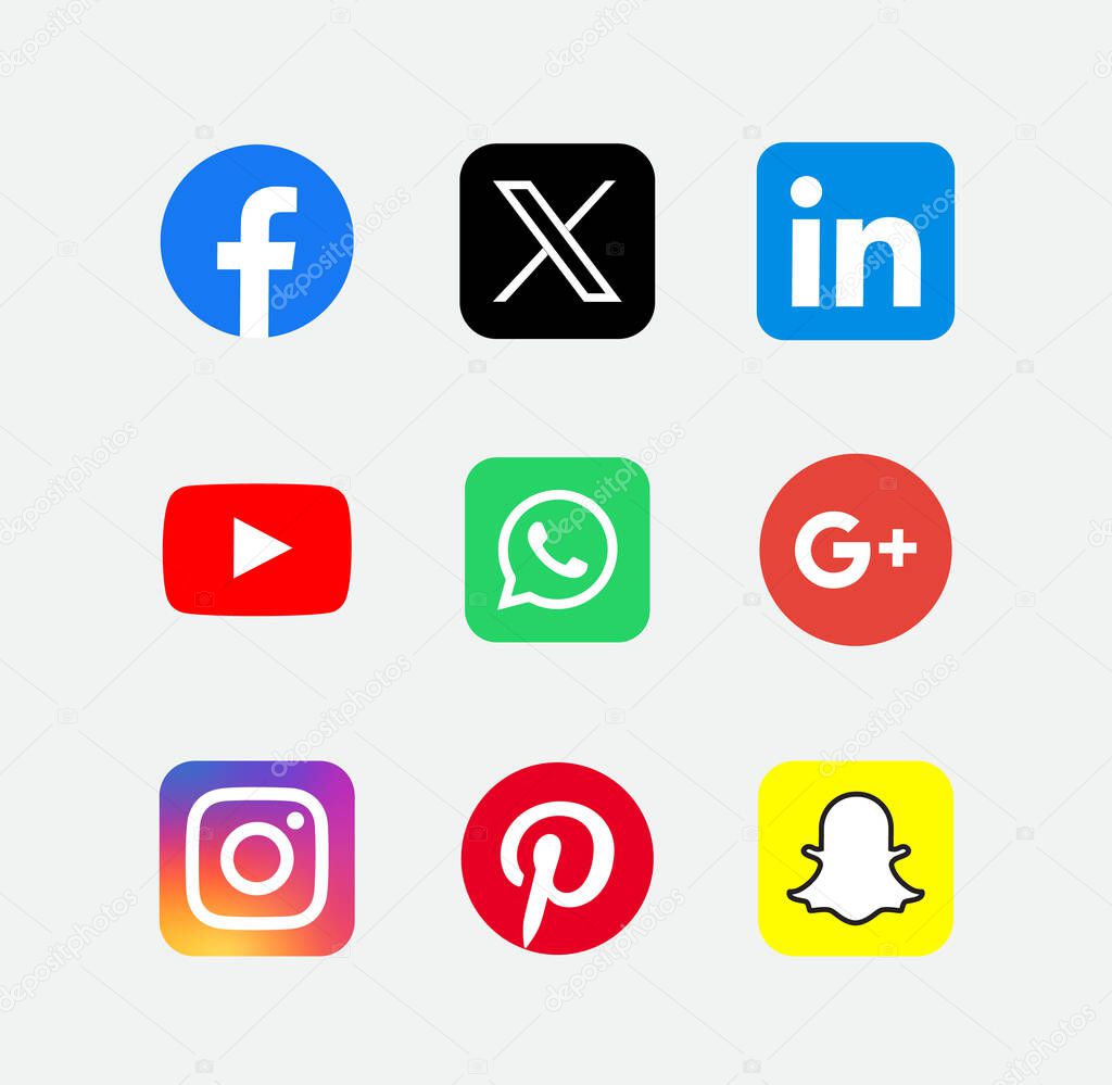 Social media icons.vector illustration