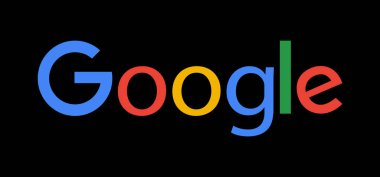 Siyah arkaplanda Google metin logosu