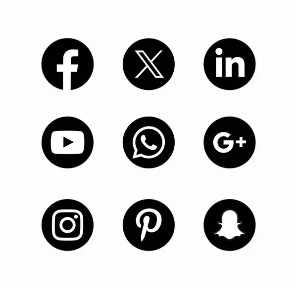 Sosyal ortam simgesi seti