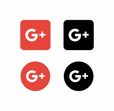 Google + logo simgesi vektör çizimi