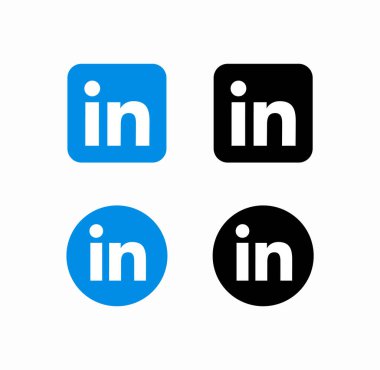  Linkedin sosyal medya logo simgesinin kümesi 