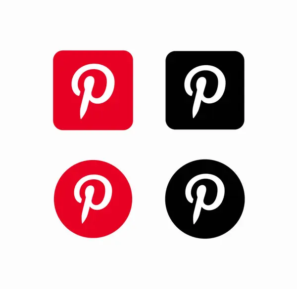 Pinterest logo vektör çizimi kümesi