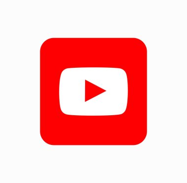 Beyaz arkaplanda Youtube logo simgesi.