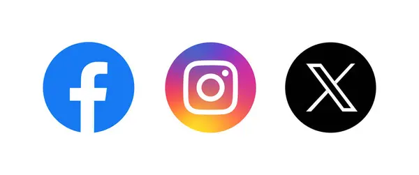 Facebook Instagram X Sosyal medya logosu 