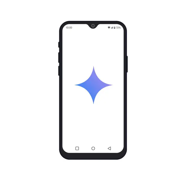 Beyaz ekranda Gemini simgesi olan akıllı telefon görüntüsü