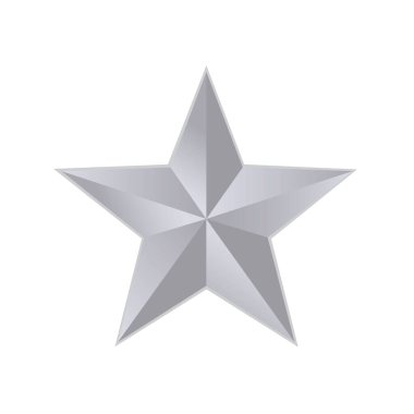 Beyaz arka plan üzerinde 3D Gümüş Yıldız
