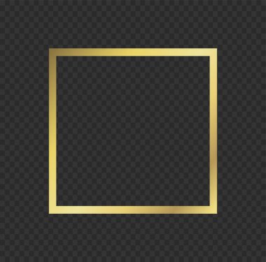Lüks Altın Kare Çerçeve Sınırı - Keskin Geometrik Modern Tasarım Vektörü