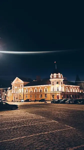 Sofia Bulgaria şehrinin gece manzarası