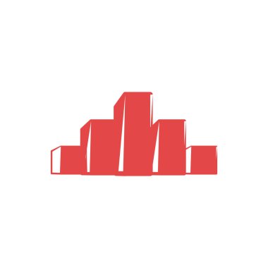 Grafik ve web tasarımı için arka planda iş grafiği simgesi. Düz renk tasarımı. Mali rapor veya analiz için yaratıcı illüstrasyon kavramı sembolü