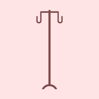 Düz dizayn tarzında düz pembe arka planı olan bir hastane IV askısı..