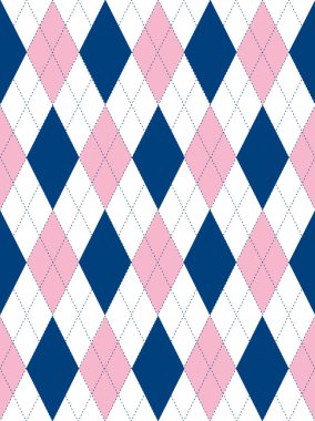 argyle seamless pattern with pink and blue for fabric print,wallpaper,background,decoration, diagonal, ornate clipart