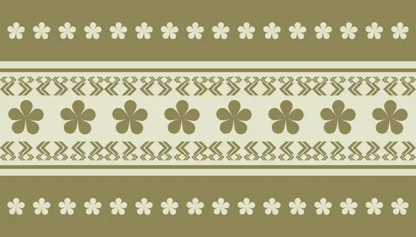 Tekrar eden çiçek ve geometrik desen, zeytin yeşili çiçek kenarı. Şekillendirilmiş çiçekler ve ok benzeri şekiller. Tekstil, yaka nakışı, arka plan, duvar kağıdı, dekoratif sanatlar için uygundur..