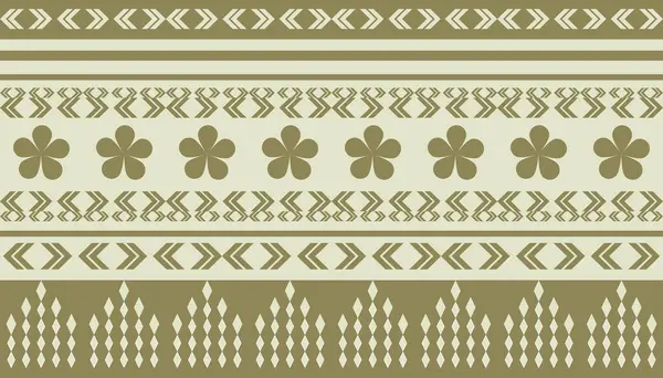  Tekrarlayan geometrik ve çiçekli desen, çiçek kenarı nakışı, bej ve zeytin yeşili. Şekillendirilmiş çiçekler, elmaslar, ok motifleri. Tekstil baskıları, arka planlar, duvar kağıtları, yaka tasarımları ve etnik esinlenilmiş tasarımlar için uygundur..