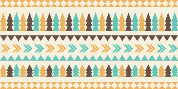 Modern bir geometrik etnik sınır düzeni, asgari kabile çizgili motifler, kahverengi, hardal sarısı, bej arka planda turkuaz, tekstil, arka plan, davetiyeler, posterler, kırtasiye malzemesi