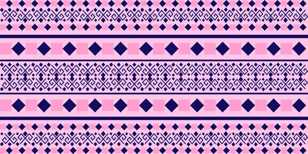 Pembe ve mavi geometrik çizgili kabile sınır dizaynı. Tekstil baskıları, dekorasyon, arka plan, duvar kağıdı, nakış için ideal.