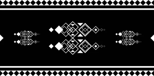 Tek renkli etnik geometrik siyah beyaz desenli. Geometrik kabile elmasları, ok benzeri şekiller. Tekstil baskısı, arka plan, duvar kağıdı, nakış için uygun.