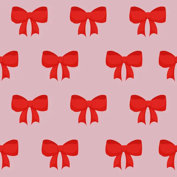 Açık pembe arka planda kırmızı kurdelelerin tekrarlanmayan bir deseni var. Basit ve dekoratif tasarım hediye paketleme için idealdir, bayram vesilesi, arkaplan, tekstil tasarımı