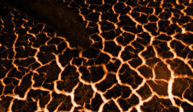 3D rendelenmiş ısı kırmızı zemin dokusu patlamadan sonra patlamış yanardağ