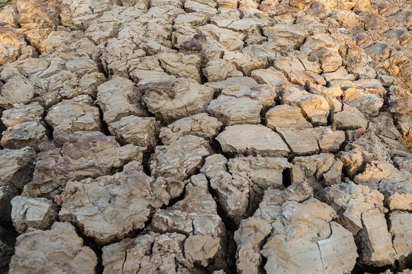 Dry water crisis deep cracks land symbolize hot weather and drought.