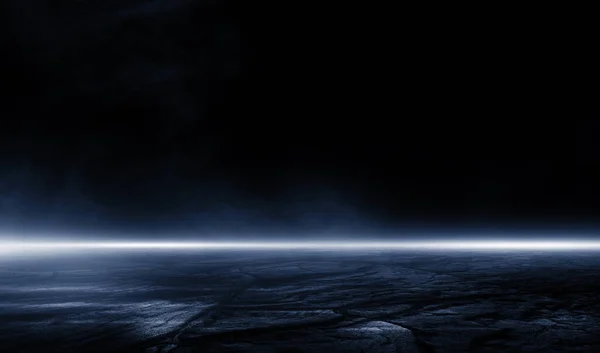 Рендеринг Абстрактный Темная Ночь Творческий Размытый Открытый Асфальтовый Фон Туманом — стоковое фото