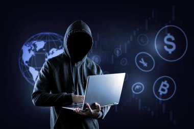 Siber suçlar kripto para ve teknoloji suçlarını hackliyor. Bilgisayarlı yüz hacker 'ı yok.