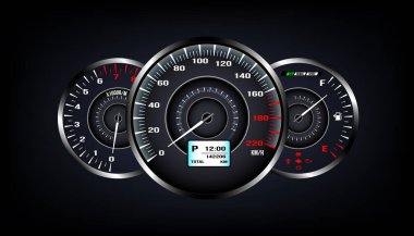 Fütürist otomobil konsepti, Araç gösterge tablosu çizimi.