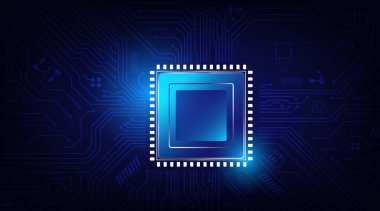 Devre kartındaki dijital elde soyut mikroişlemci teknolojisi.