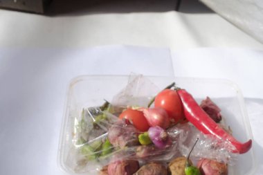 Lezzetli Asya yemeklerinin yakın görüntüsü