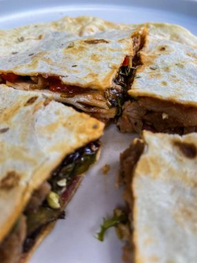 Lezzetli Asya yemeklerinin yakın görüntüsü