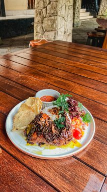 Kızarmış domuz eti fotoğrafı.