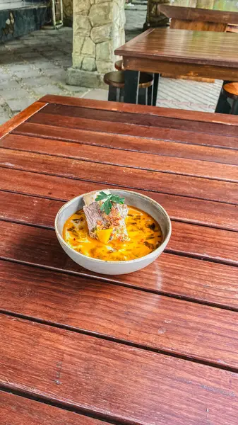 Çorbanın mutfak fotoğrafı.