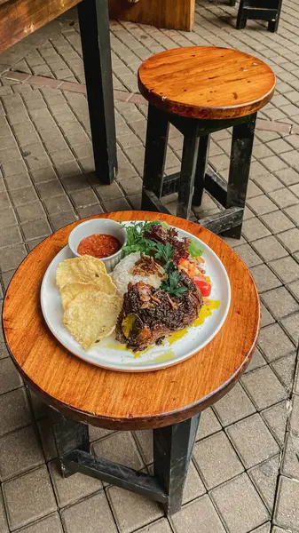 Bifteğin mutfak fotoğrafı.