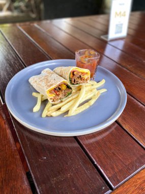 Lezzetli Asya yemeklerinin yakın görüntüsü