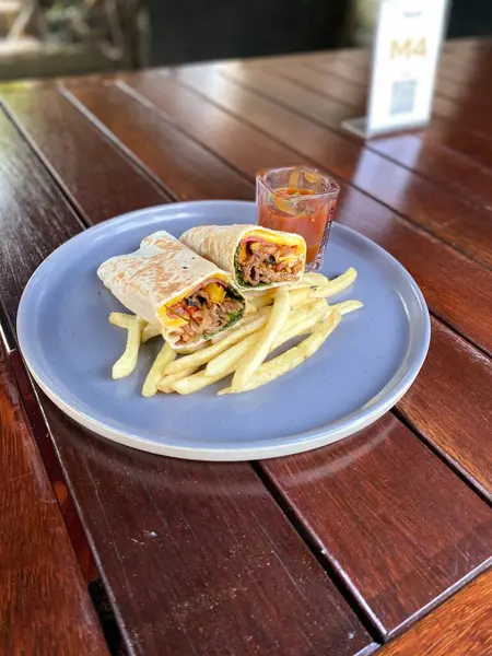 Lezzetli Asya yemeklerinin yakın görüntüsü