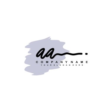 AA initial monogram handwritten signature logo clipart