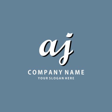 harf AJ elegan el yazısı vektör çizimi