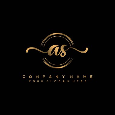 AS Başlangıç el yazısı logo vektörü