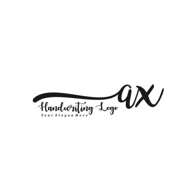 AX İlk el yazısı logo vektörü