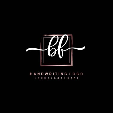 BF initial monogram handwritten signature logo clipart