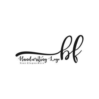 BF  Initial handwriting logo vector clipart